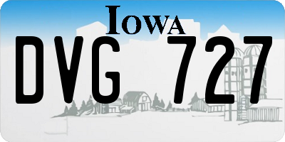 IA license plate DVG727