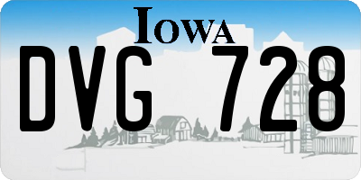 IA license plate DVG728