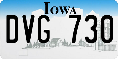 IA license plate DVG730