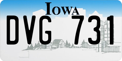 IA license plate DVG731