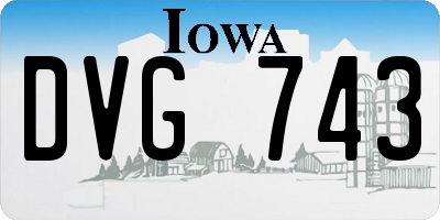 IA license plate DVG743