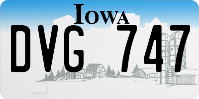IA license plate DVG747