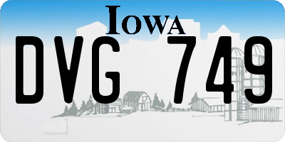 IA license plate DVG749