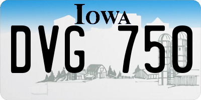 IA license plate DVG750