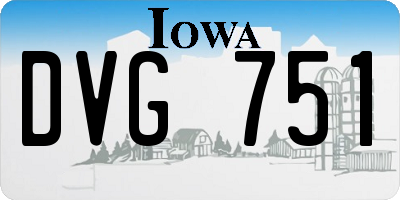 IA license plate DVG751