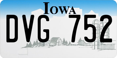 IA license plate DVG752