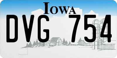 IA license plate DVG754