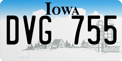 IA license plate DVG755