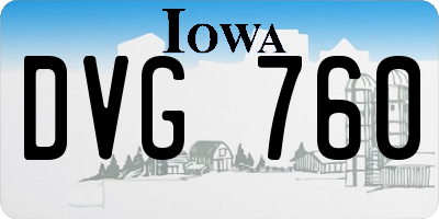 IA license plate DVG760