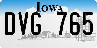 IA license plate DVG765