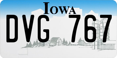 IA license plate DVG767