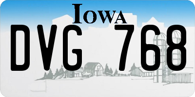 IA license plate DVG768