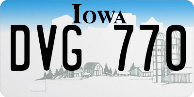 IA license plate DVG770
