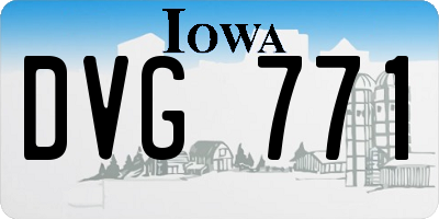 IA license plate DVG771