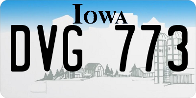 IA license plate DVG773