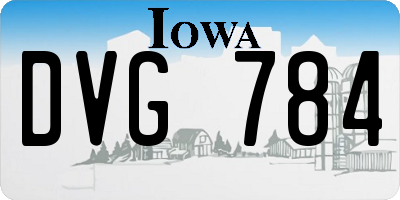 IA license plate DVG784