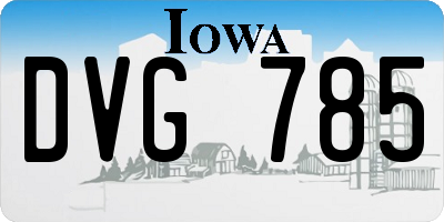 IA license plate DVG785