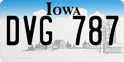 IA license plate DVG787