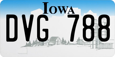 IA license plate DVG788