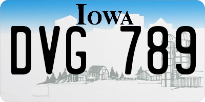 IA license plate DVG789