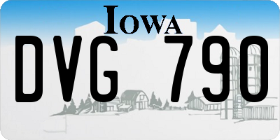 IA license plate DVG790