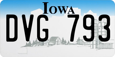 IA license plate DVG793