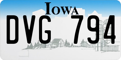 IA license plate DVG794