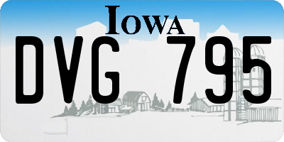 IA license plate DVG795