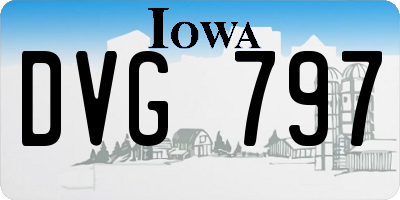 IA license plate DVG797
