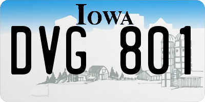 IA license plate DVG801
