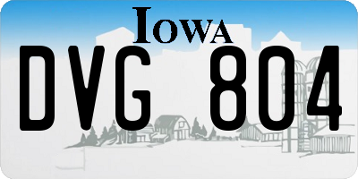 IA license plate DVG804
