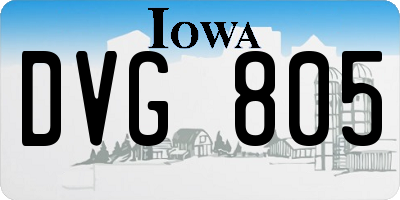 IA license plate DVG805