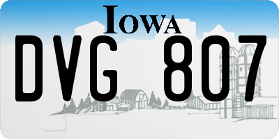 IA license plate DVG807