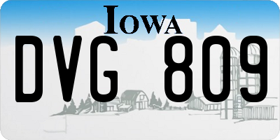 IA license plate DVG809