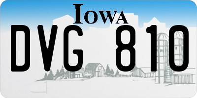 IA license plate DVG810