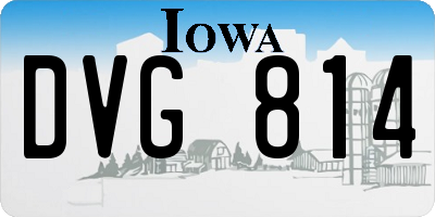 IA license plate DVG814