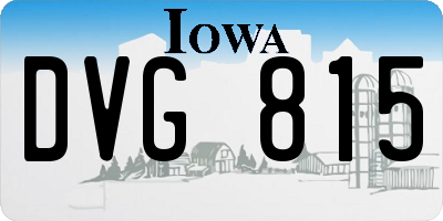 IA license plate DVG815