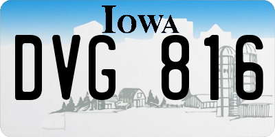 IA license plate DVG816