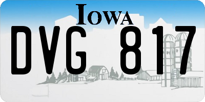 IA license plate DVG817
