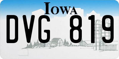 IA license plate DVG819