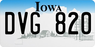 IA license plate DVG820