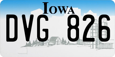 IA license plate DVG826