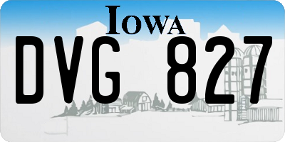 IA license plate DVG827