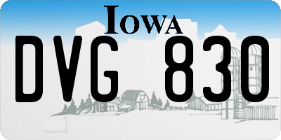 IA license plate DVG830