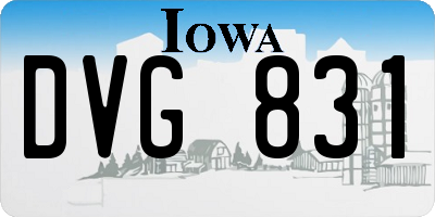 IA license plate DVG831