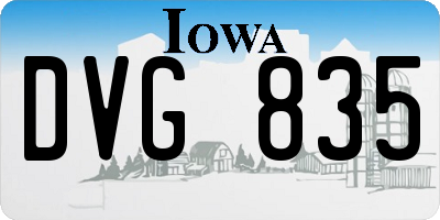 IA license plate DVG835