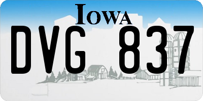 IA license plate DVG837