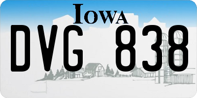 IA license plate DVG838