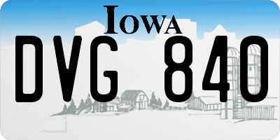 IA license plate DVG840