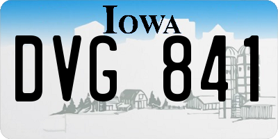 IA license plate DVG841